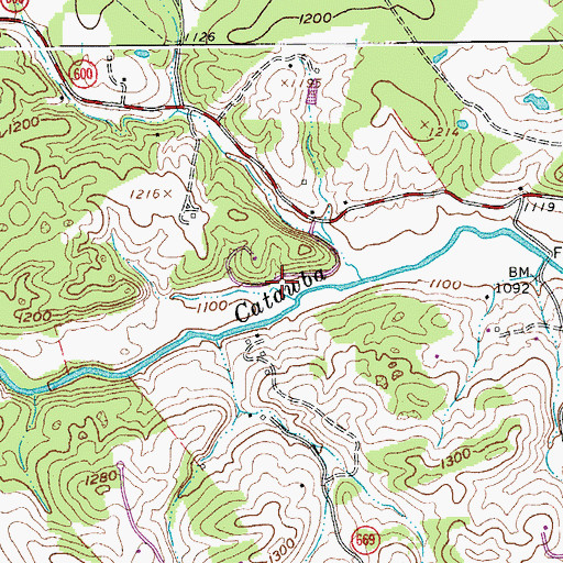 Topographic Map of Barrows Airport, VA
