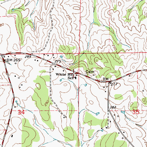 Topographic Map of Asbury Methodist Church (historical), AL