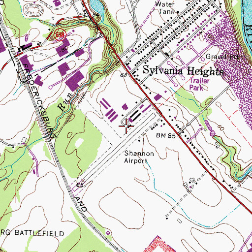 Topographic Map of Shannon Airport, VA