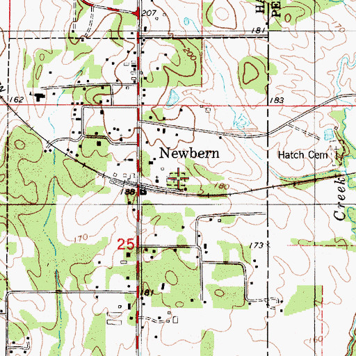 Topographic Map of Newbern Cemetery, AL