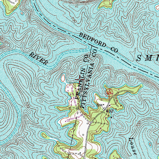 Topographic Map of Lockerman Seaplane Base, VA