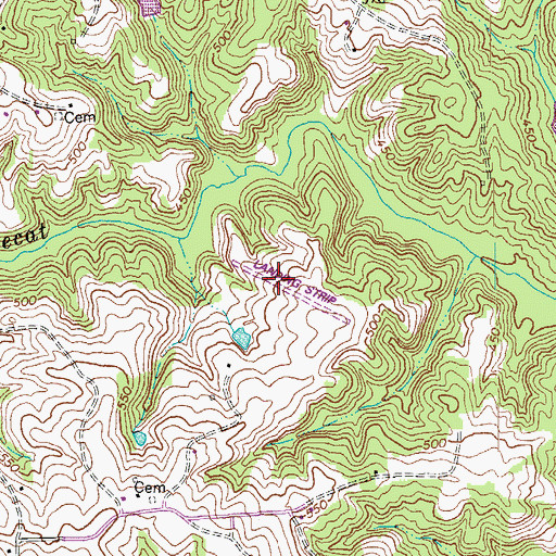 Topographic Map of Fox Fire Airport, VA