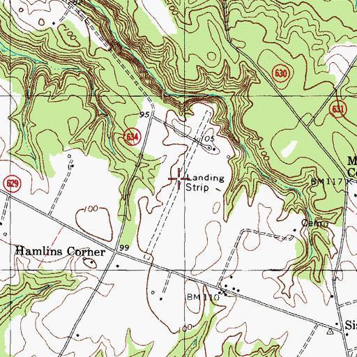 Topographic Map of Heathsville Airport (historical), VA