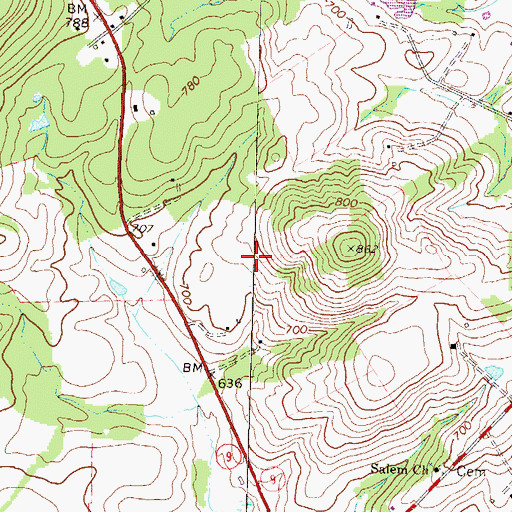 Topographic Map of Krens Farm Airport, VA