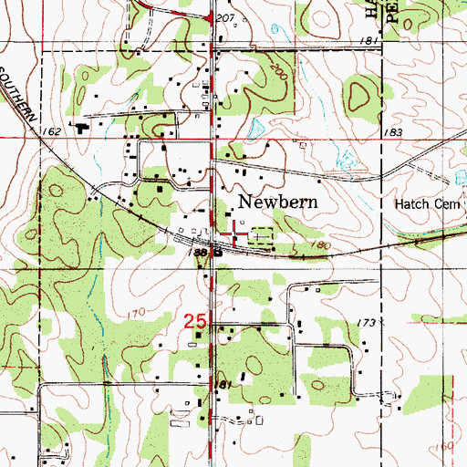 Topographic Map of Newbern Presbyterian Church, AL