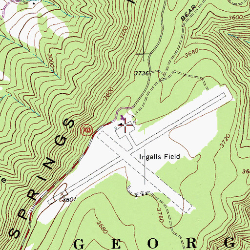 Topographic Map of Ingalls Field, VA