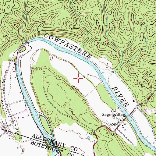 Topographic Map of Riverwood Airport, VA