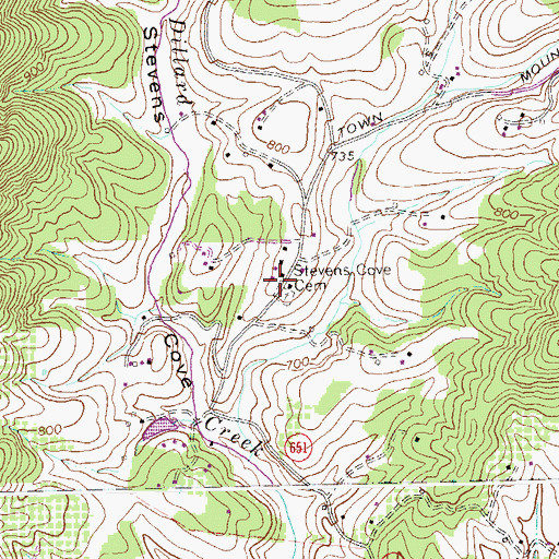 Topographic Map of Stevens Helicopters Heliport, VA