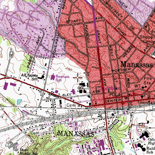 Topographic Map of Prince William Fire Heliport, VA
