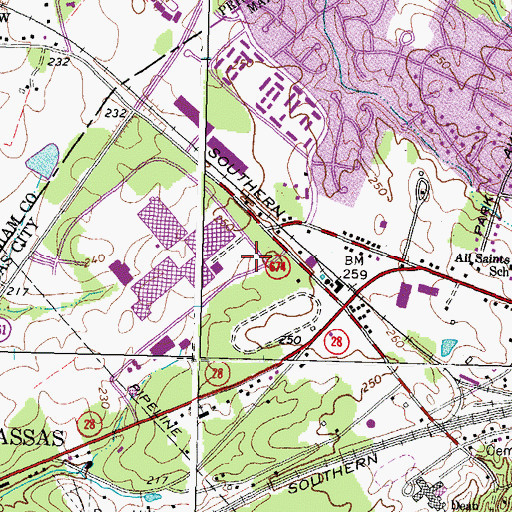 Topographic Map of IBM Building 110 Heliport, VA