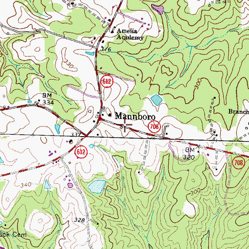 Topographic Map of Mannboro Medical Center Heliport, VA
