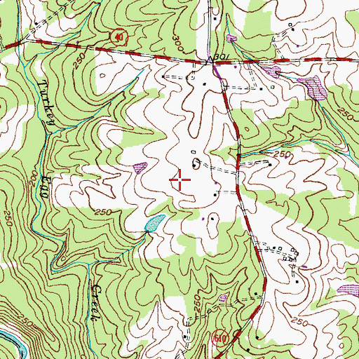 Topographic Map of Baskerville Airport (historical), VA