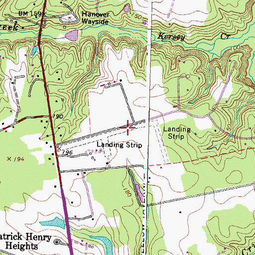 Topographic Map of Hanover Air Park (historical), VA