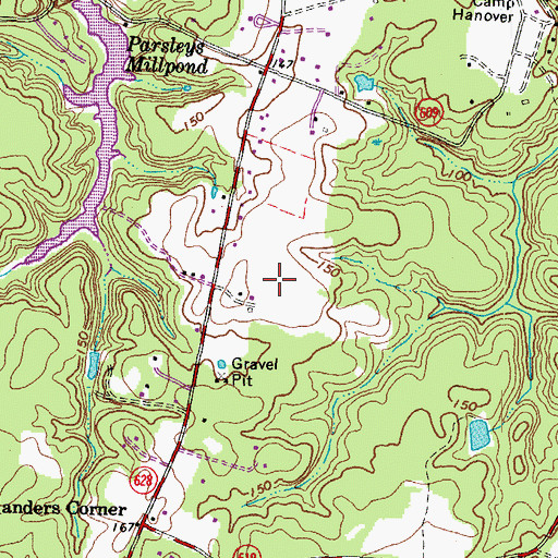 Topographic Map of Wharton Field (historical), VA