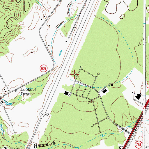 Topographic Map of Accomack County Airport, VA