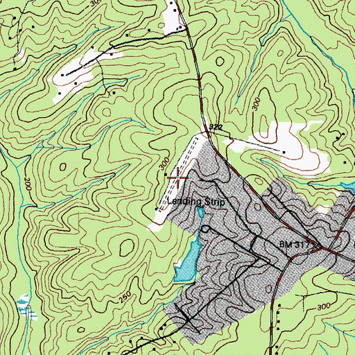 Topographic Map of Woodle Airport (historical), VA