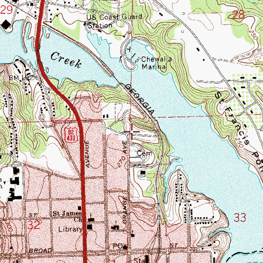 Topographic Map of Fairview Cemetery, AL