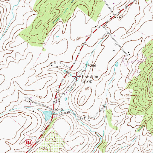 Topographic Map of Zirkle Airport (historical), VA