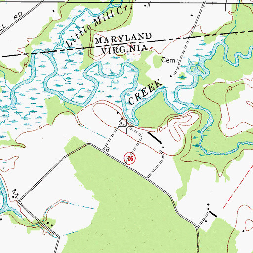 Topographic Map of Sawyer Airport, VA