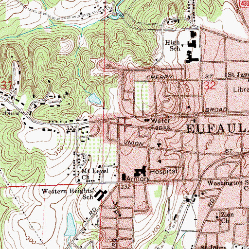 Topographic Map of Fendall Hall, AL