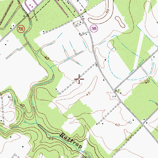 Topographic Map of Onley Airport, VA