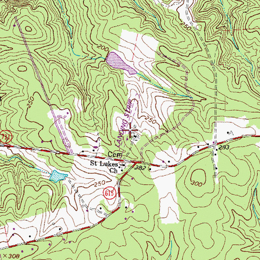 Topographic Map of Spring Valley Airport, VA