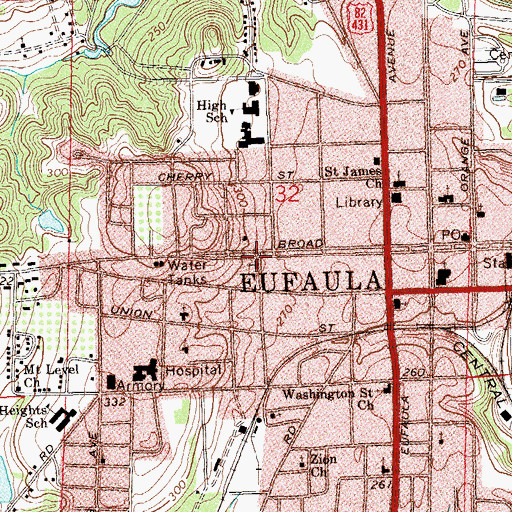 Topographic Map of Holy Redeemer Catholic Church, AL