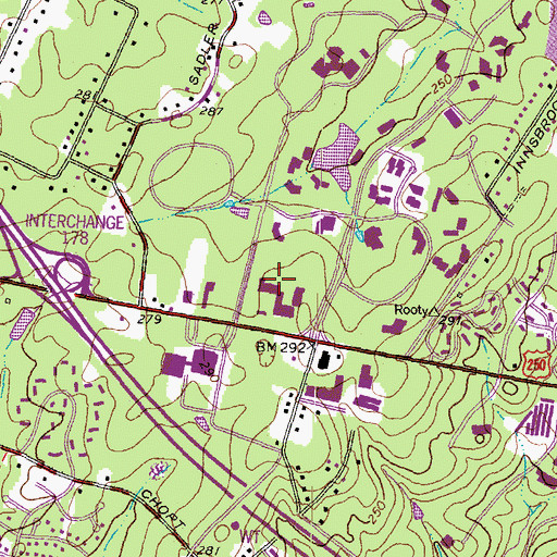 Topographic Map of Innsbrook Pavilion Heliport, VA