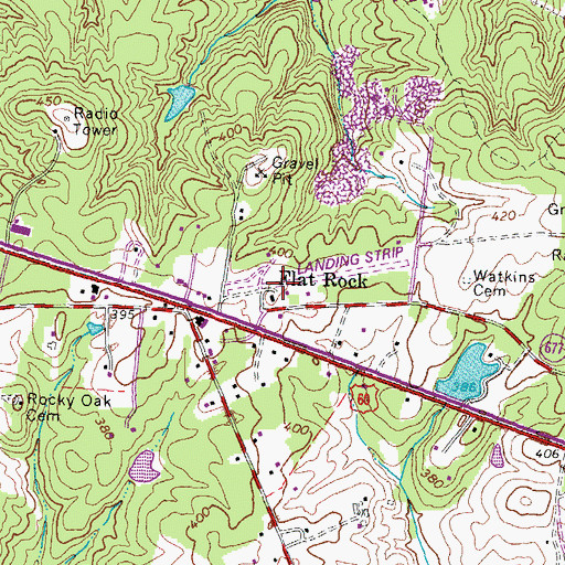 Topographic Map of Flatrock Air Strip (historical), VA