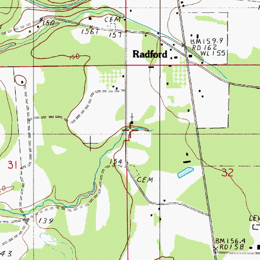 Topographic Map of Bethany School (historical), AL