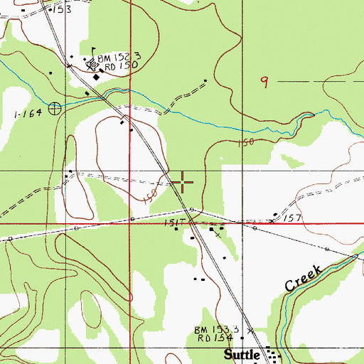 Topographic Map of Center School (historical), AL