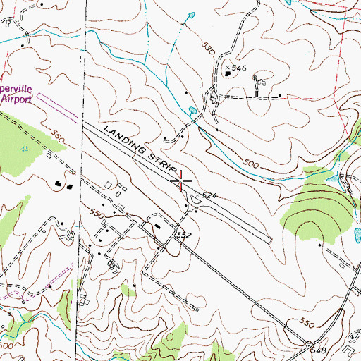 Topographic Map of Upperville Airport, VA