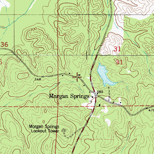 Topographic Map of Crawford School (historical), AL