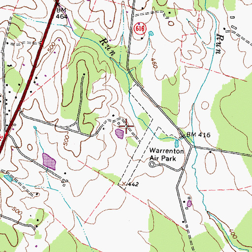 Topographic Map of Warrenton Air Park, VA