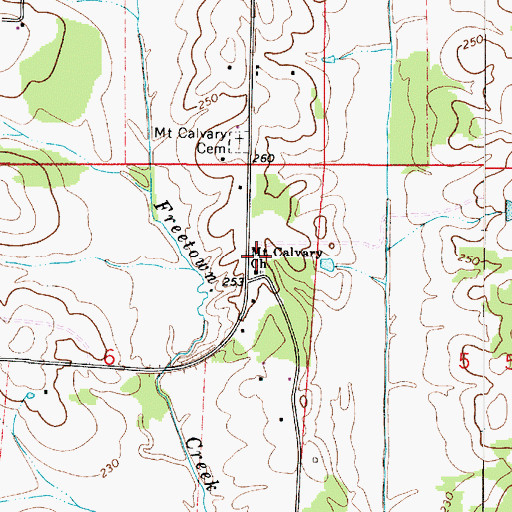 Topographic Map of Freetown School (historical), AL