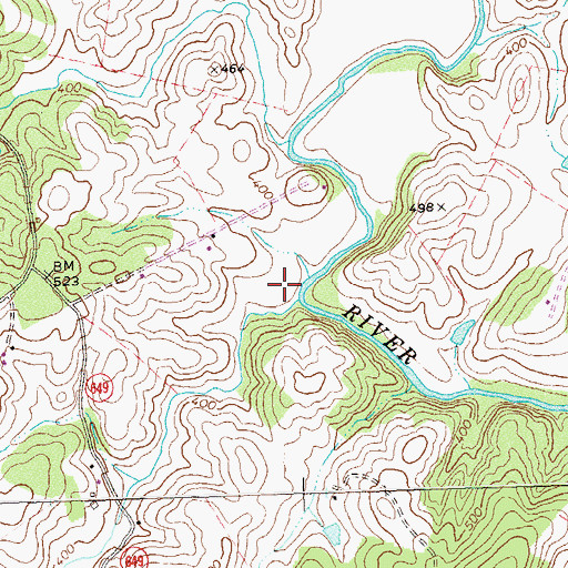 Topographic Map of Thornton River Airport (historical), VA