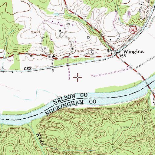 Topographic Map of Wood Farm Airport (historical), VA