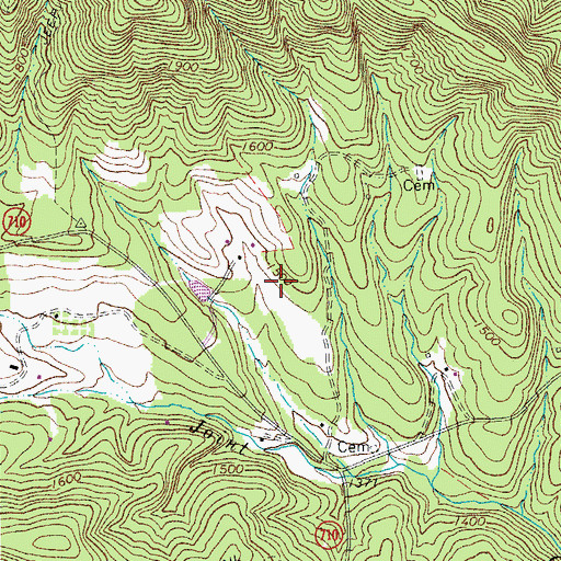 Topographic Map of Bush Airport, VA