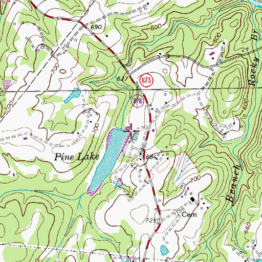 Topographic Map of Pine Dam, VA