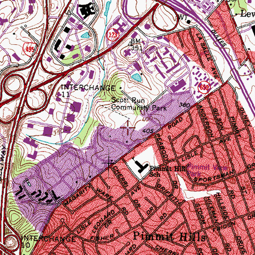 Topographic Map of Tysons Corner Post Office, VA