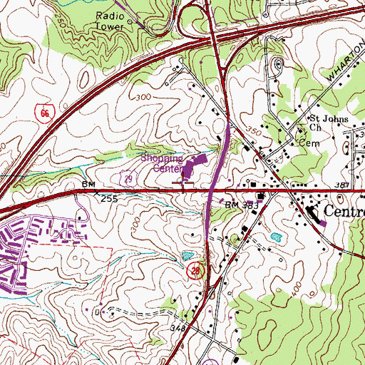 Topographic Map of Centerville Post Office, VA