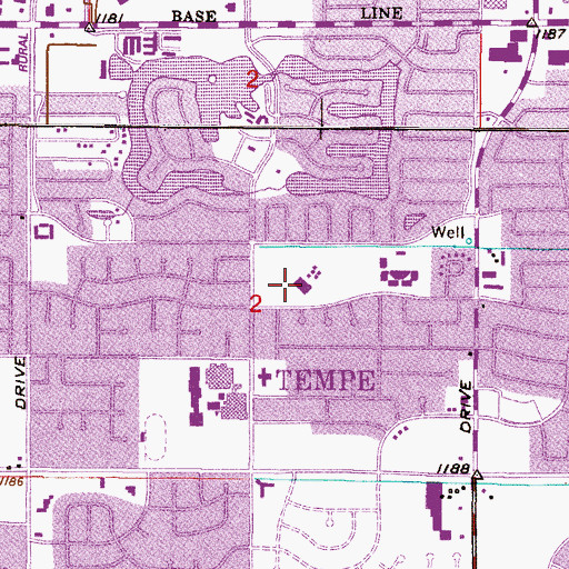 Topographic Map of Rover Elementary School, AZ