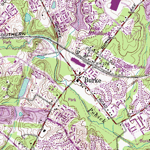 Topographic Map of Burke Post Office, VA