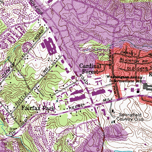Topographic Map of West Springfield Post Office, VA