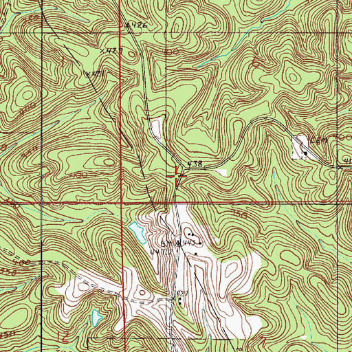 Topographic Map of Pisgah School (historical), AL