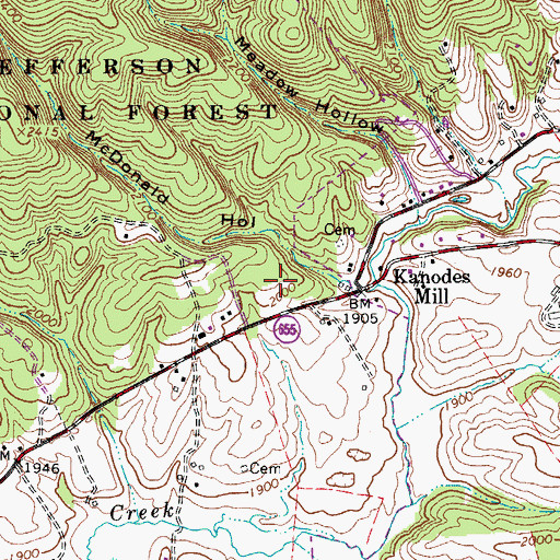 Topographic Map of WKEX-AM (Blacksburg), VA