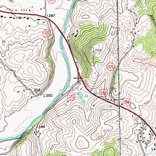 Topographic Map of WNLR-AM (Churchville), VA