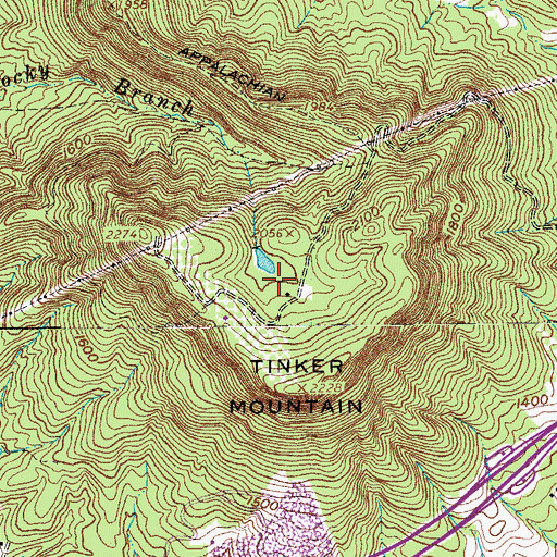 Topographic Map of WARL-AM (Cloverdale), VA