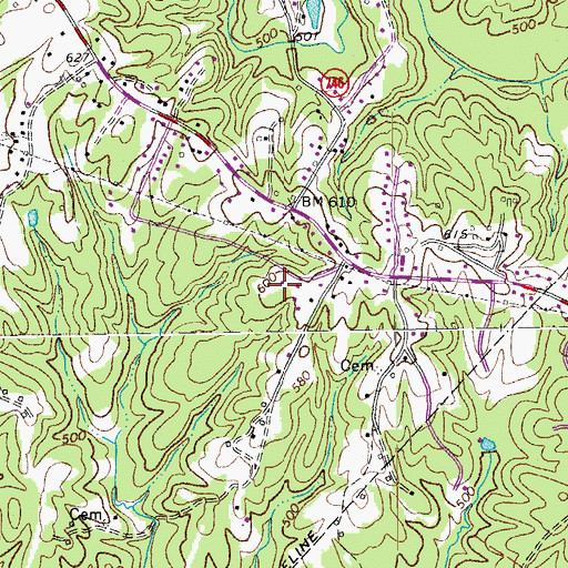 Topographic Map of WNDT-AM (Danville), VA