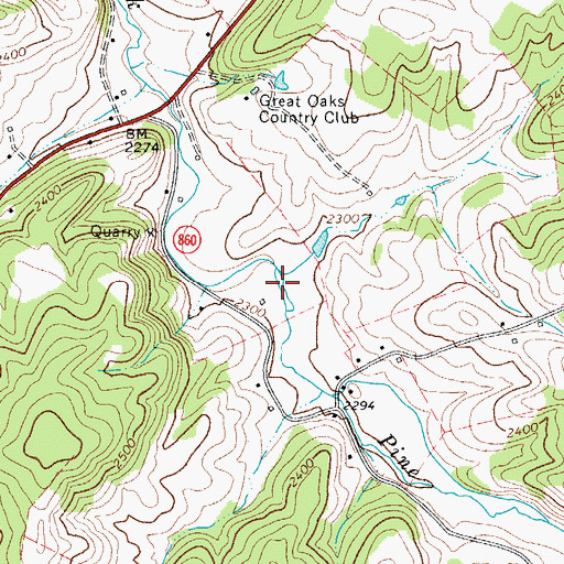 Topographic Map of WGFC-AM (Floyd), VA